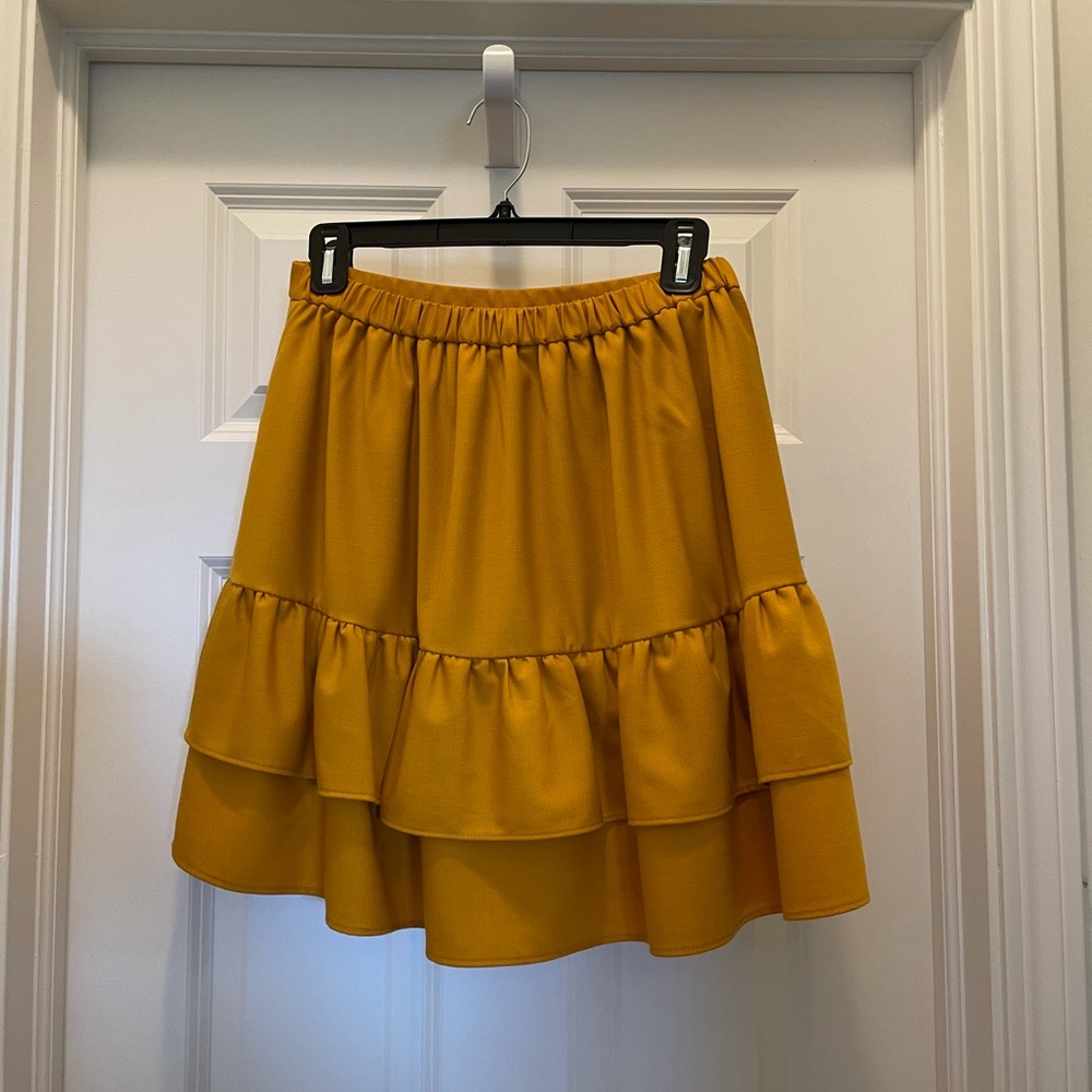 J.Crew Wool Flannel Ruffle Skirt